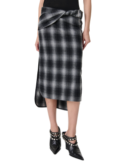 IRO Nylane Check Midi Skirt, Grey, Grey