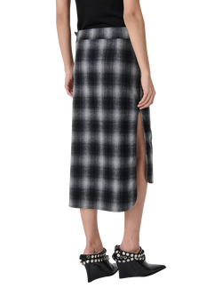 IRO Nylane Check Midi Skirt, Grey - view 2, Grey