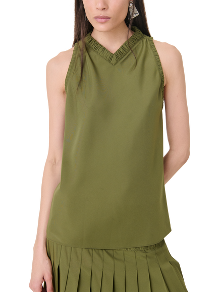 IRO Anxa Sleeveless V-Neck Blouse, Green, Green