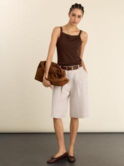 Baukjen Tobi Long Linen Shorts, Neutral, Neutral