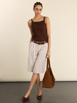 Baukjen Tobi Long Linen Shorts, Neutral - view 2, Neutral