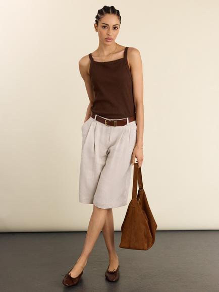 Baukjen Tobi Long Linen Shorts, Neutral - view 2, Neutral