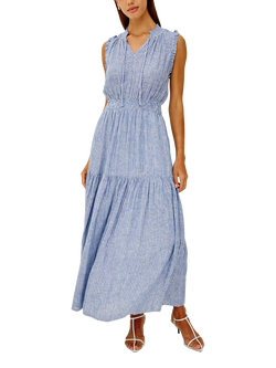 Rails Alessi Sleeveless Striped Eyelet Linen Maxi Dress, Barletta Stripe, Barletta Stripe