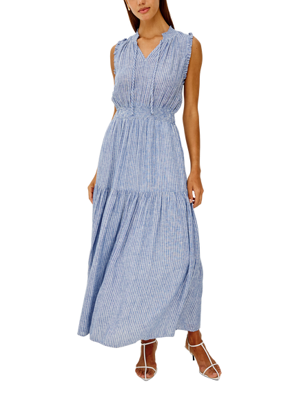 Rails Alessi Sleeveless Striped Eyelet Linen Maxi Dress, Barletta Stripe, Barletta Stripe