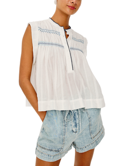 Rails Willow Sleeveless Cotton Top, White, White