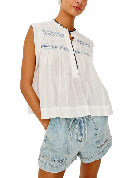 Rails Willow Sleeveless Cotton Top, White, White