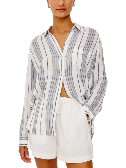 Rails Charli Striped Linen Blend Shirt, Salino Stripe, Salino Stripe