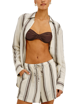 Rails Austin Striped Linen Blend Shorts, Cream/Grey - view 2, Cream/Grey