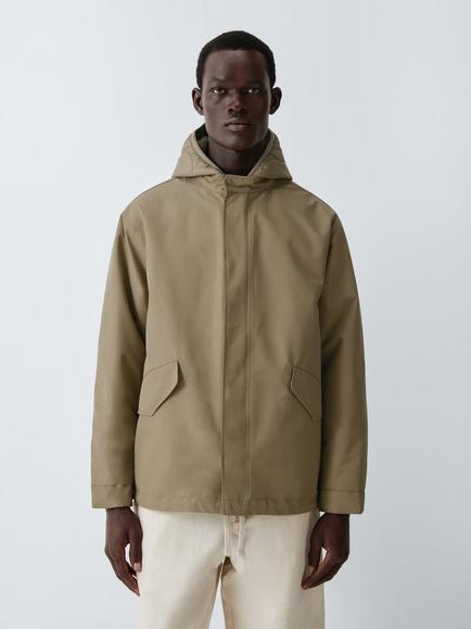 Kin Multi Layer Hooded Parka Jacket, Dusky Green, Dusky Green