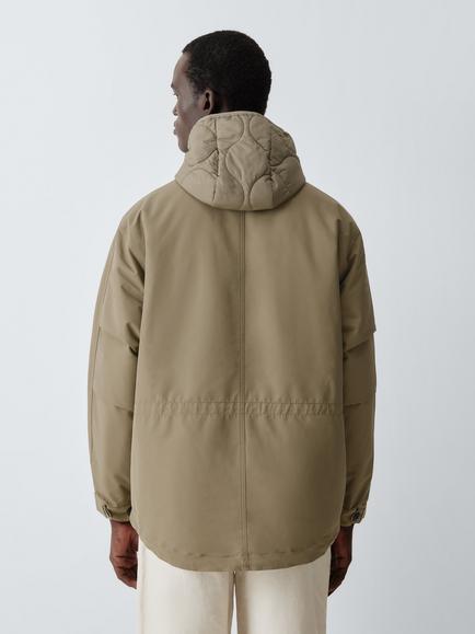 Kin Multi Layer Hooded Parka Jacket, Dusky Green - view 2, Dusky Green