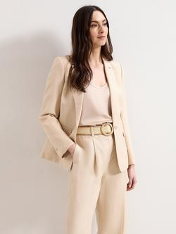 Phase Eight Elena Linen Blend Blazer, Neutral, Neutral