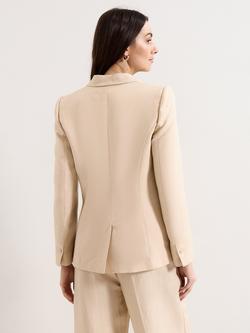 Phase Eight Elena Linen Blend Blazer, Neutral - view 2, Neutral
