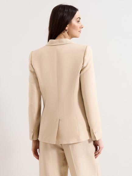 Phase Eight Elena Linen Blend Blazer, Neutral - view 2, Neutral