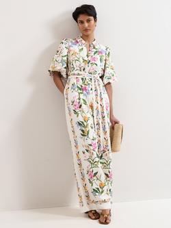 Phase Eight Petite Camilla Floral Puff Sleeve Wide Leg Jumpsuit, Multi, Multi