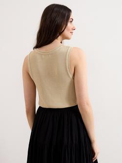 Phase Eight Mila Black V-Neck Vest Top, Gold - view 2, Gold