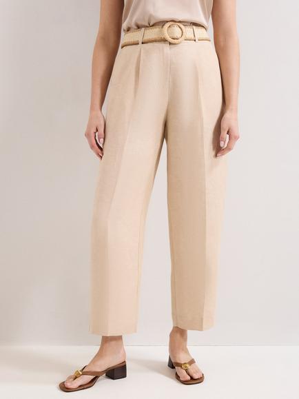 Phase Eight Elena Linen Blend Trousers, Neutral, Neutral