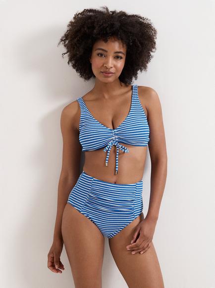 Phase Eight Striped Bikini Bottoms, Cobalt, Cobalt