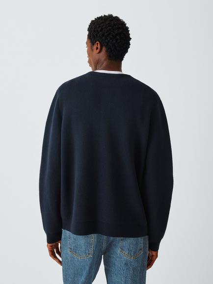 Kin Merino Wool Blend Henley Top, Navy - view 2, Navy
