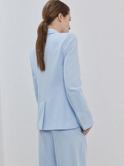 Mango Single Button Tailored Blazer, Blue - view 2, Blue