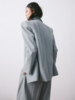 Mango Single Breasted Blazer, Blue - view 2, Blue