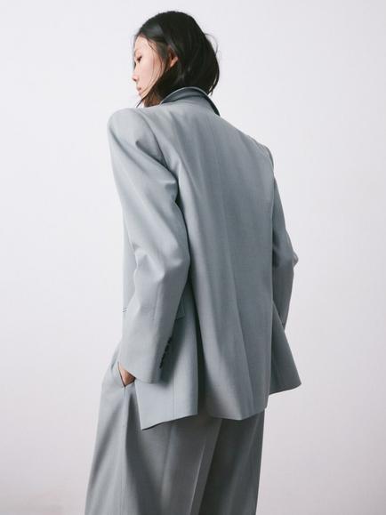 Mango Single Breasted Blazer, Blue - view 2, Blue