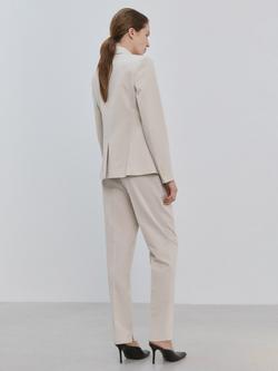 Mango Single Button Tailored Blazer, Stone - view 2, Stone