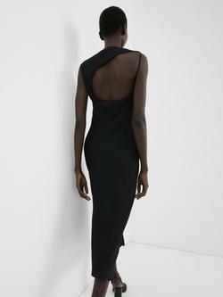 Mango Sleeveless Midi Dress, Black - view 2, Black