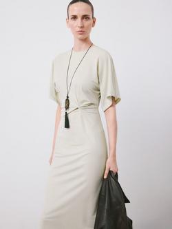 Mango Twist Knot T-Shirt Dress, Beige, Beige