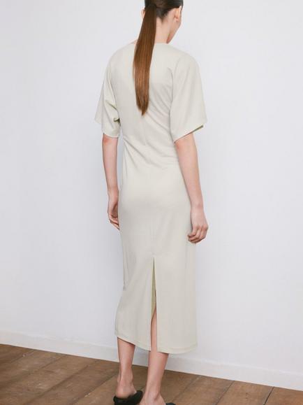 Mango Twist Knot T-Shirt Dress, Beige - view 2, Beige