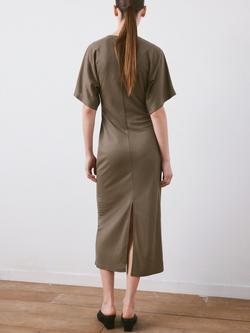 Mango Twist Knot T-Shirt Dress, Taupe - view 2, Taupe