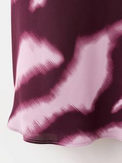 Mango Abstract Print Midi Dress, Lilac/Wine - view 2, Lilac/Wine
