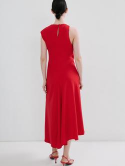 Mango Asymmetric Sleeveless Midi Dress, Red - view 2, Red