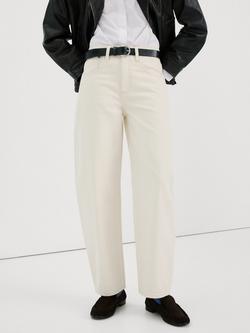 Mango High Rise Barrel Leg Jeans, Off White, Off White