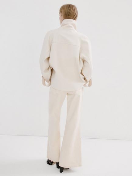 Mango Mid Rise Flared Jeans, Beige - view 2, Beige