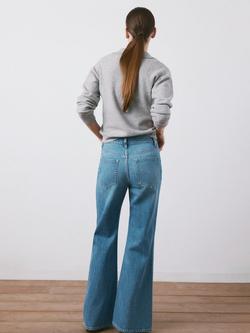Mango Mid Rise Flared Jeans, Mid Denim - view 2, Mid Denim
