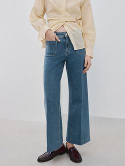Mango Mid Rise Wide Leg Jeans, Mid Denim, Mid Denim