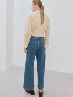 Mango Mid Rise Wide Leg Jeans, Mid Denim - view 2, Mid Denim