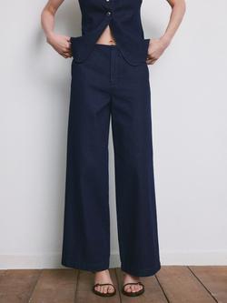 Mango Mid Rise Wide Leg Jeans, Soft Blue, Soft Blue