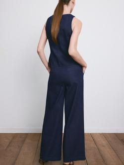 Mango Mid Rise Wide Leg Jeans, Soft Blue - view 2, Soft Blue