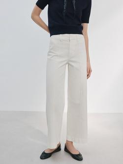 Mango High Rise Wide Leg Jeans, White, White
