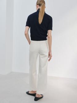 Mango High Rise Wide Leg Jeans, White - view 2, White