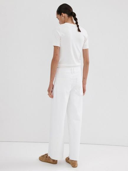 Mango High Rise Ankle Grazer Culottes, White - view 2, White