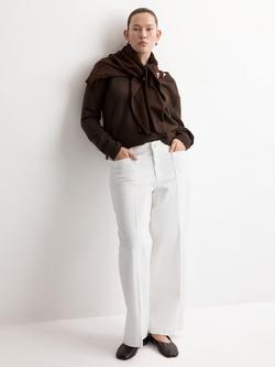 Mango High Rise Wide Leg Jeans, White, White