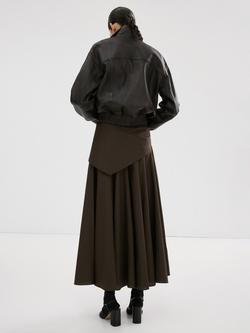 Mango A-Line Wrap Waist Midi Skirt, Chocolate - view 2, Chocolate