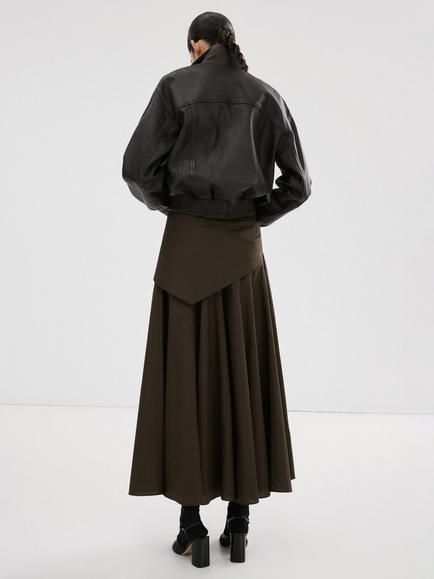 Mango A-Line Wrap Waist Midi Skirt, Chocolate - view 2, Chocolate