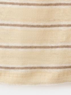 Mango Stripe Pure Linen T-Shirt, Yellow - view 2, Yellow