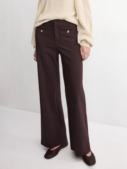 Mango High Rise Straight Trousers, Wine, Wine
