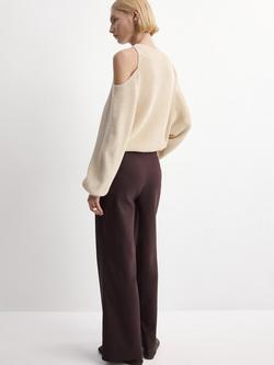 Mango High Rise Straight Trousers, Wine - view 2, Wine