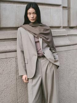 Mango High Rise Wool Blend Trousers, Taupe - view 2, Taupe