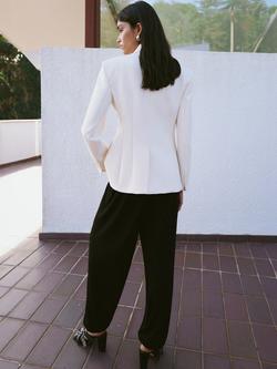 Mango Loose Fit Fine Knit Balloon Trousers, Black - view 2, Black